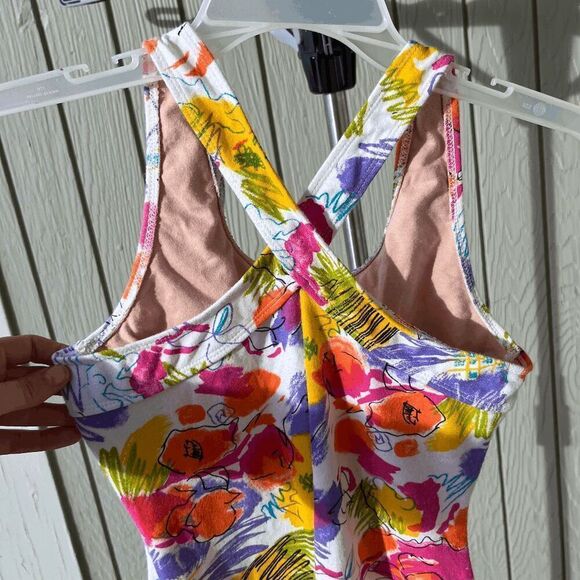 RARE 1980s Bony Shrikov Bodywear Floral Print Jumpsuit, Size L, Excellent Condit - Picture 6 of 10